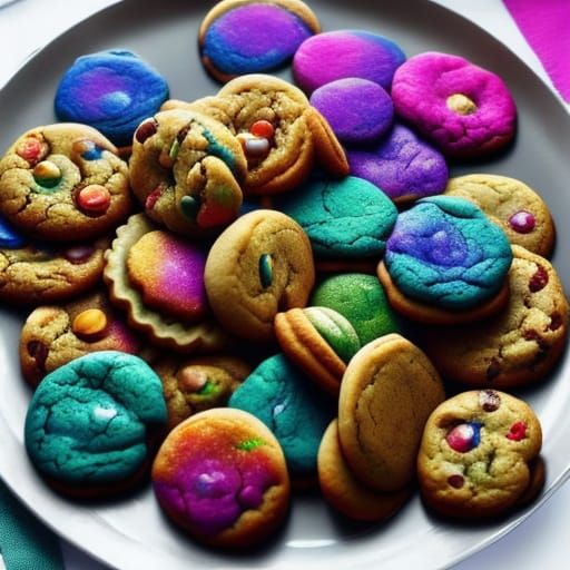 Surreal Heterochromia Cookies on a Plate