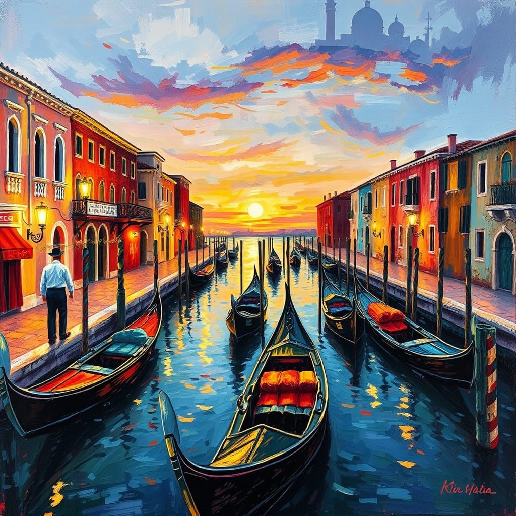 Luminous Evening in Venice Canals