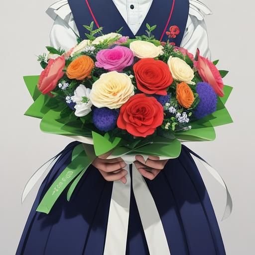Anime-Style Bouquets in Vibrant Colors