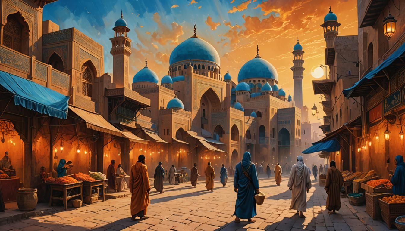 Hazrat Umar Helping Woman: Ancient Middle Eastern City