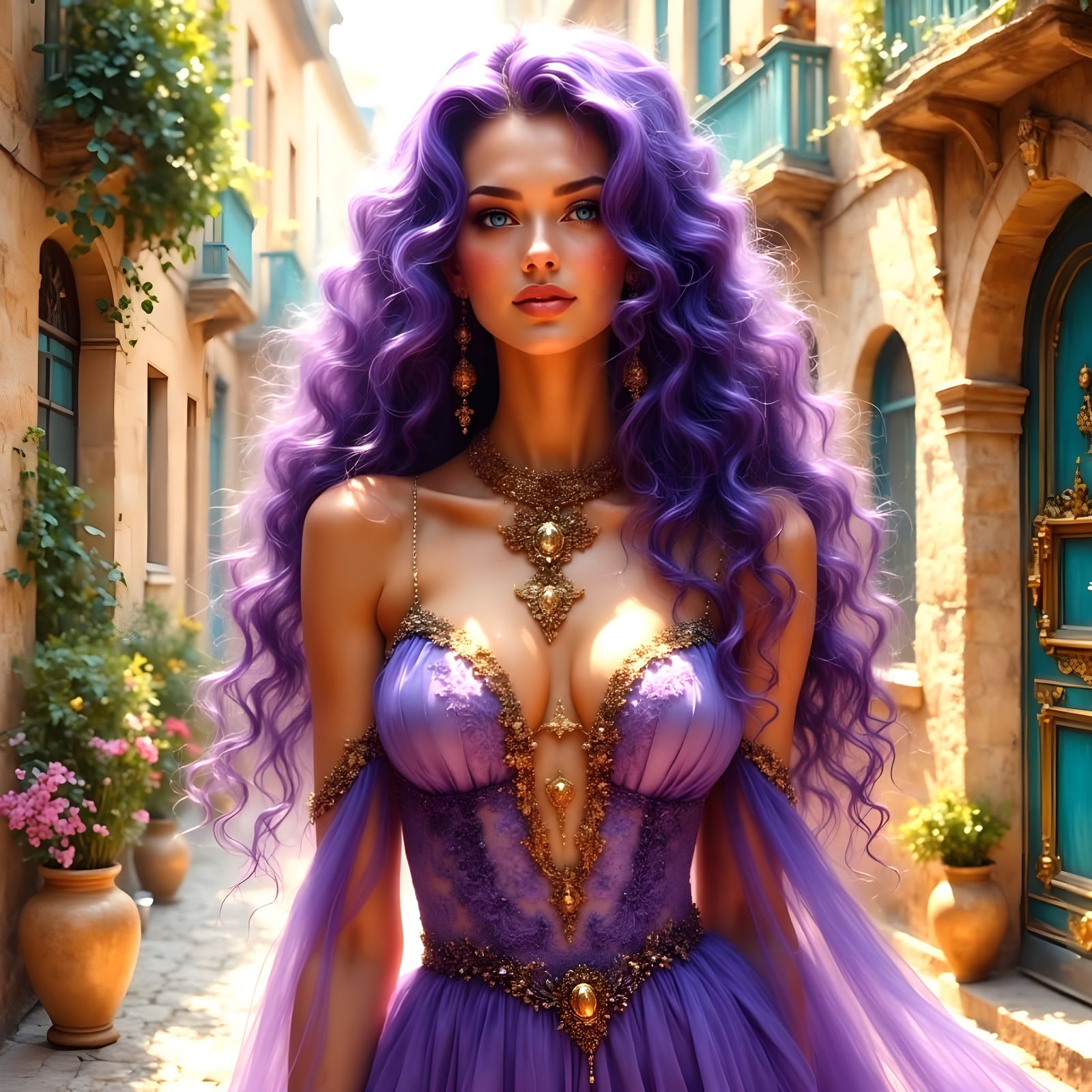 Ethereal Goddess in Whimsical Dreamscape