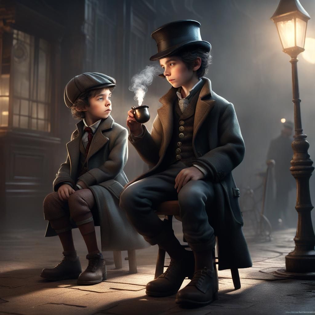 Young Sherlock Holmes and Dr Watson