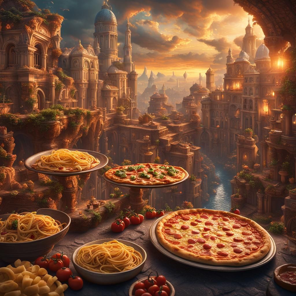 Fantastical Pasta World in Deep Color