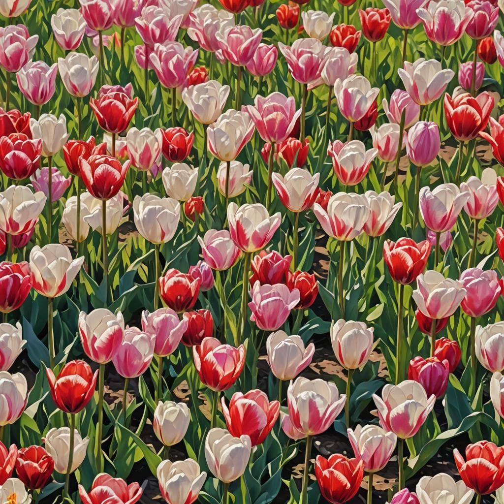 Vibrant Spring Blooms in Impressionist Style