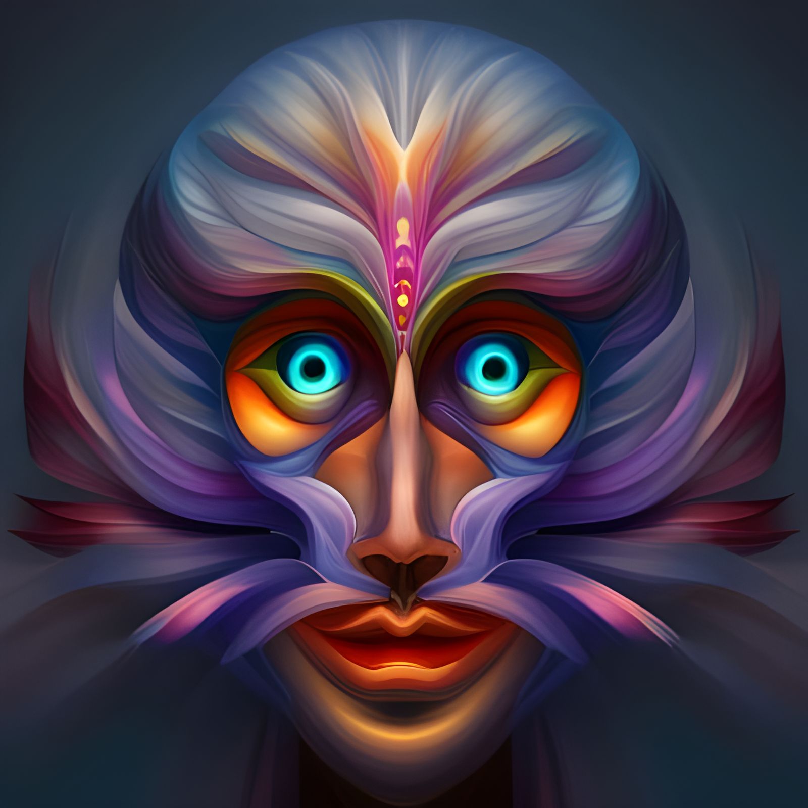 Vibrant Alien Goddess with Floral Features