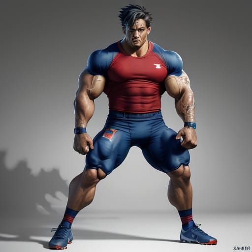 Muscular God in Football Gear - Fantasy Art