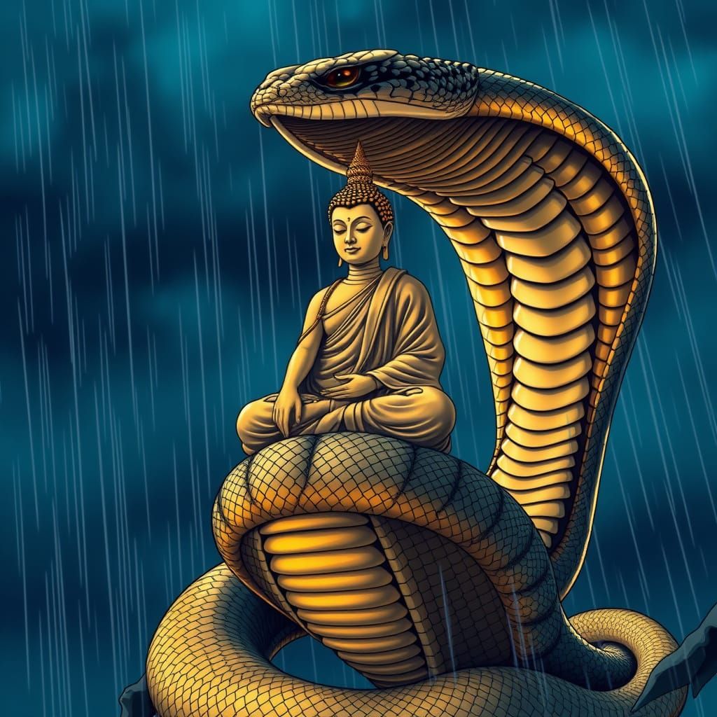 Thai Buddha in Cel-Shaded Sanctuary