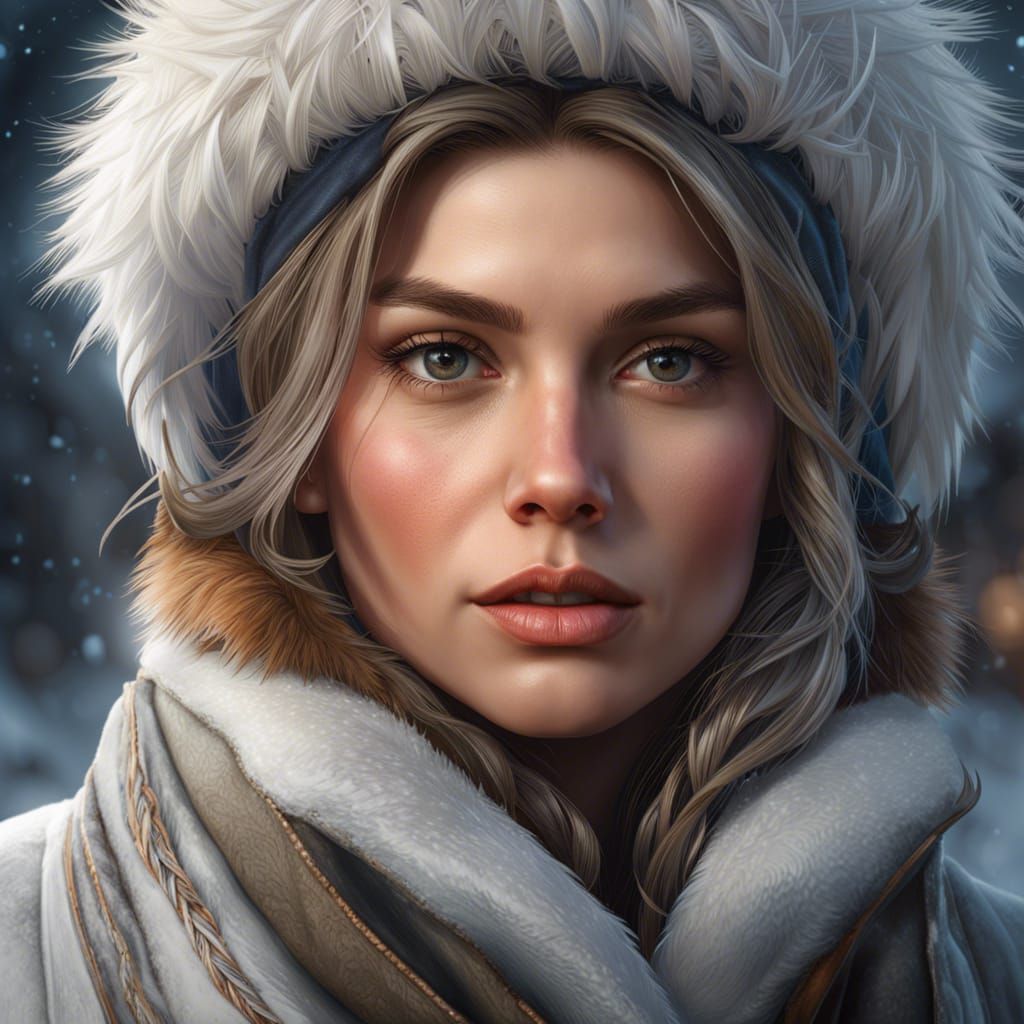 Hyperrealistic Winter Portrait in Stunning 8K Resolution