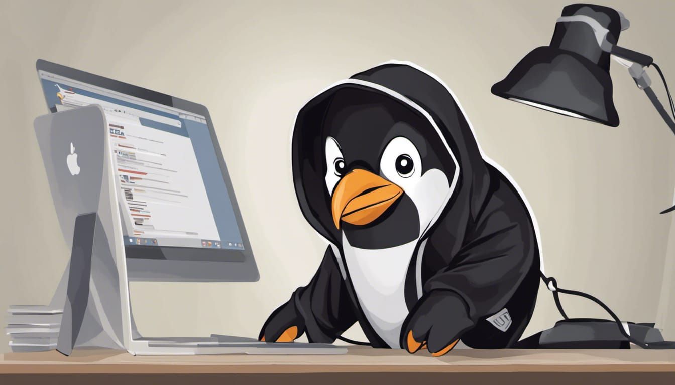 A Penguin Hacker in a Black Hoody Spies on the Pirate Bay