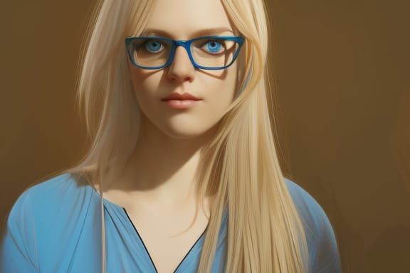 Portrait of a Blonde Woman in Art Nouveau Style