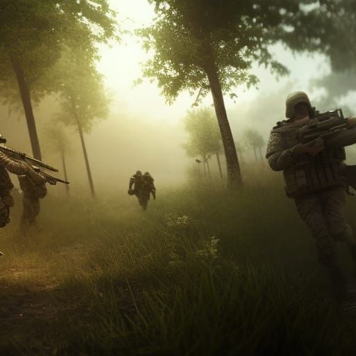 Epic 3D Army Formation in a Detailed Forest Landscape