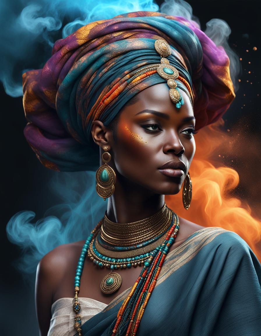 Stunning Portrait of African Girl in Traditional Dress