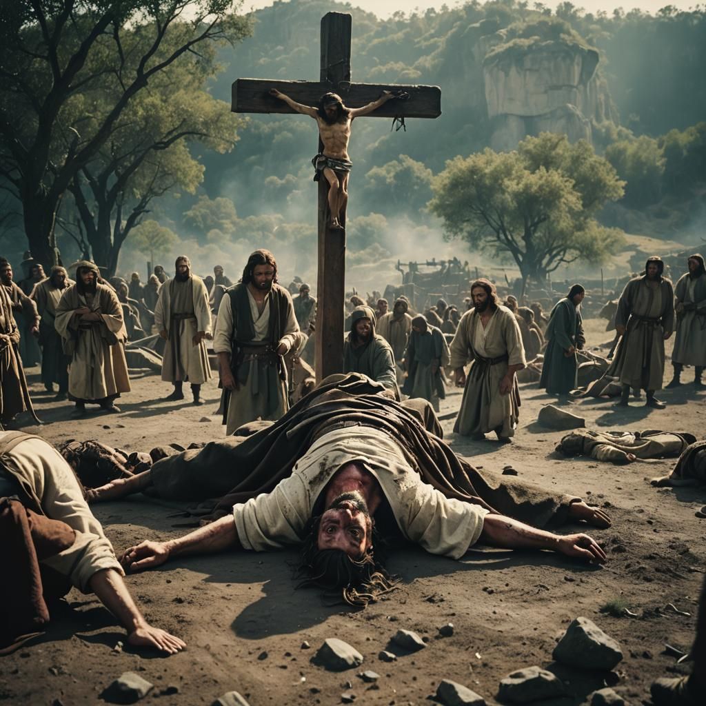 Jesus in Cinematic 35mm Film Still