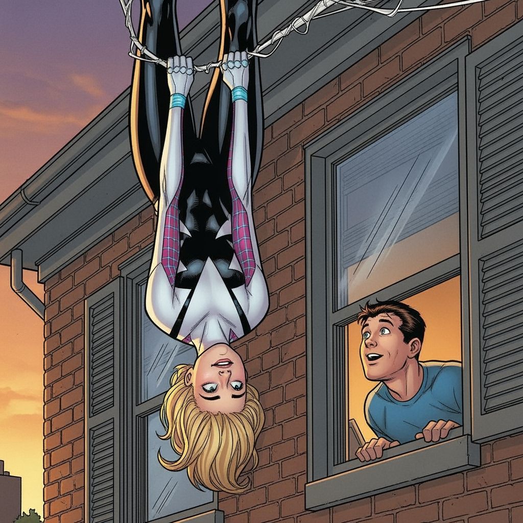 Spider-Gwen Serenades Peter: Comic Book Art