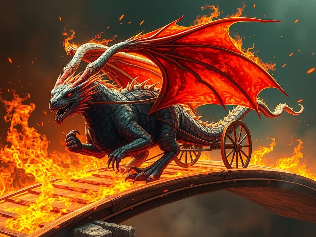 Fiery Infernal Chariot in Brilliant Aesthetic