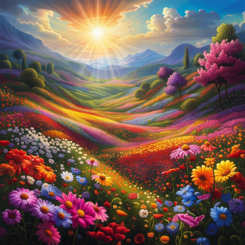 Vibrant Impressionist Field in Epic Cinematic Style