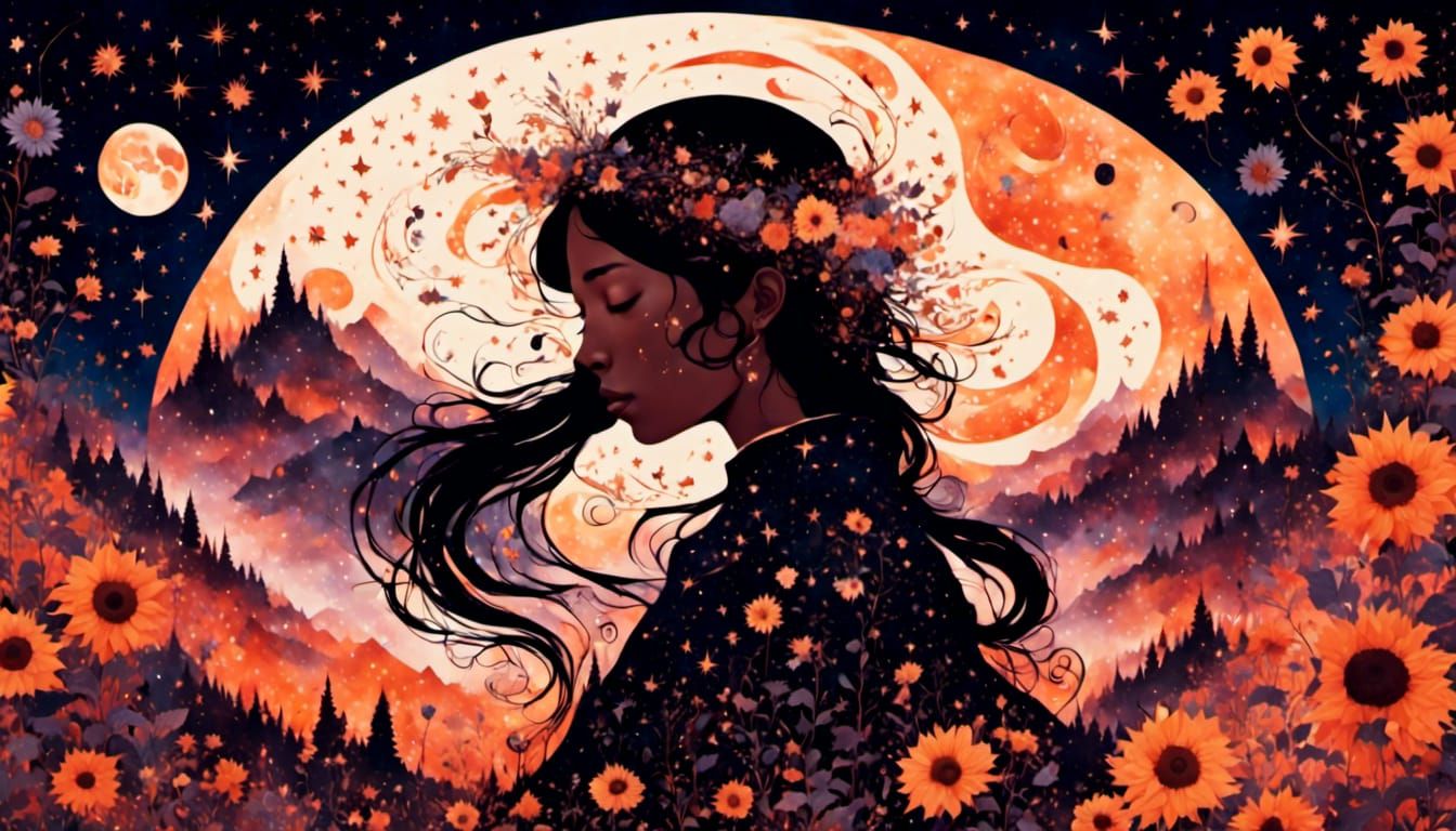 Ethereal Melancholic Portrait of Endless Devotion