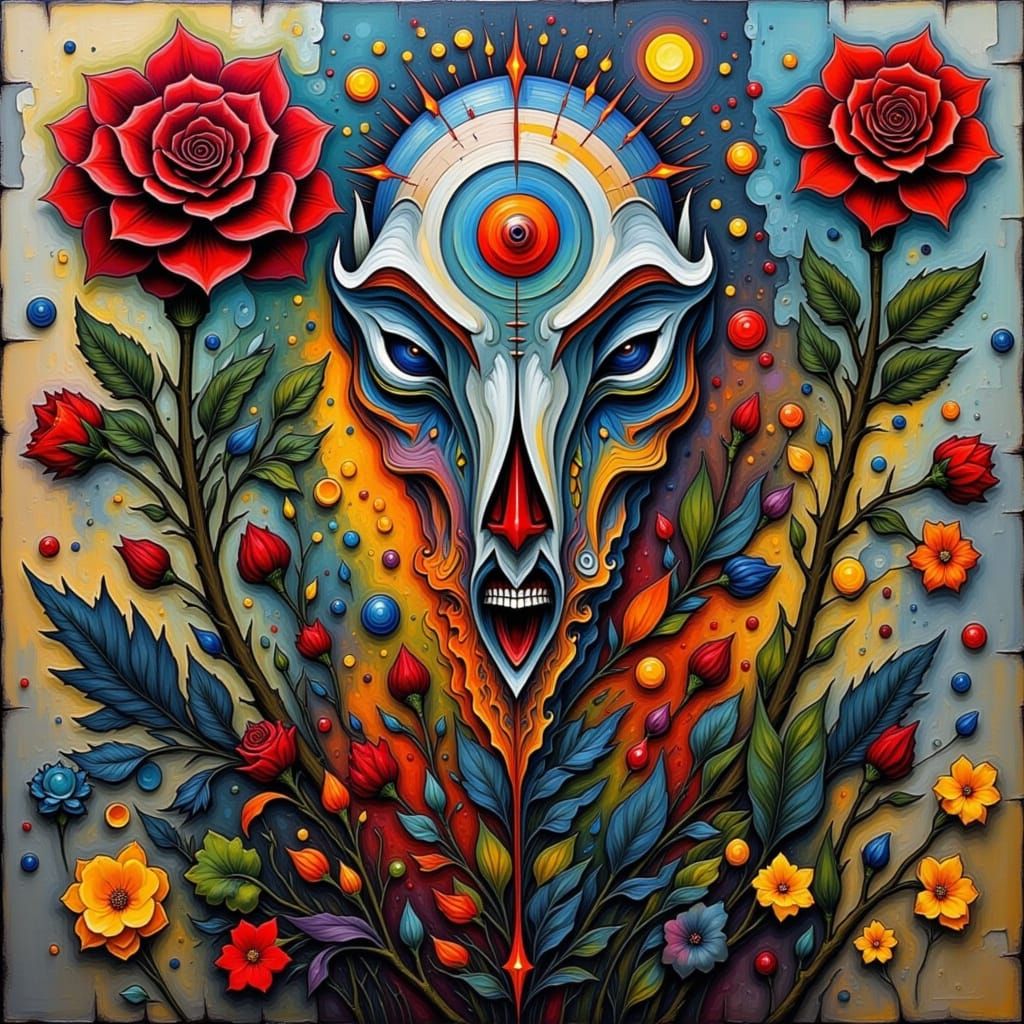 Stylized Rose with Modern Artistic Effects