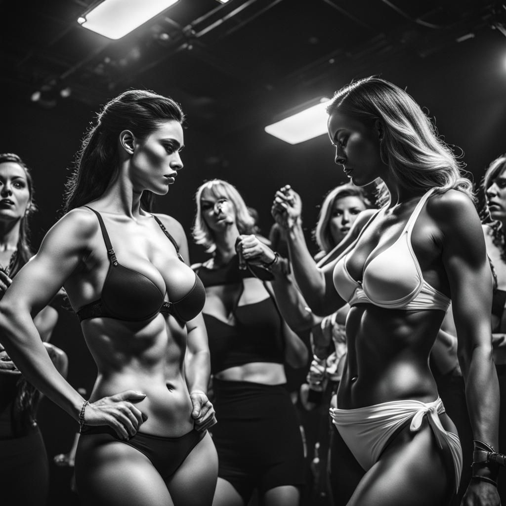 Sexy Catfight Scene in Dark Underground Club