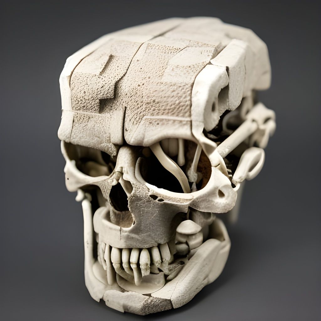 Cyborg Skeleton Cube in 3D