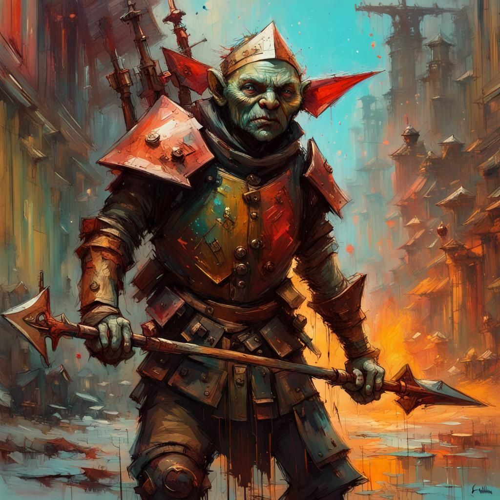 Goblin Warrior in Copper Armor