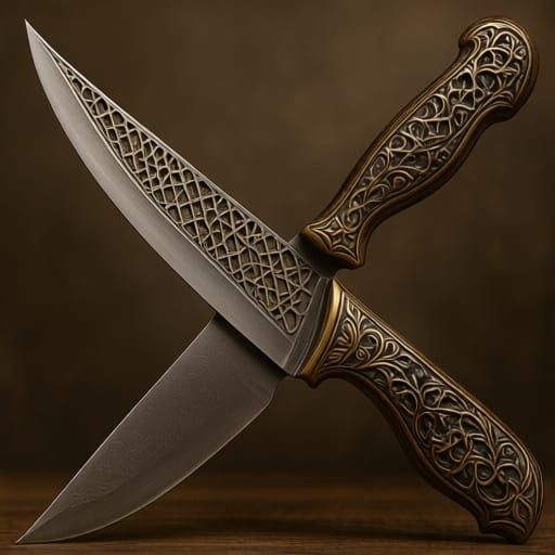 Ornate knife cutting Ossified Lattice