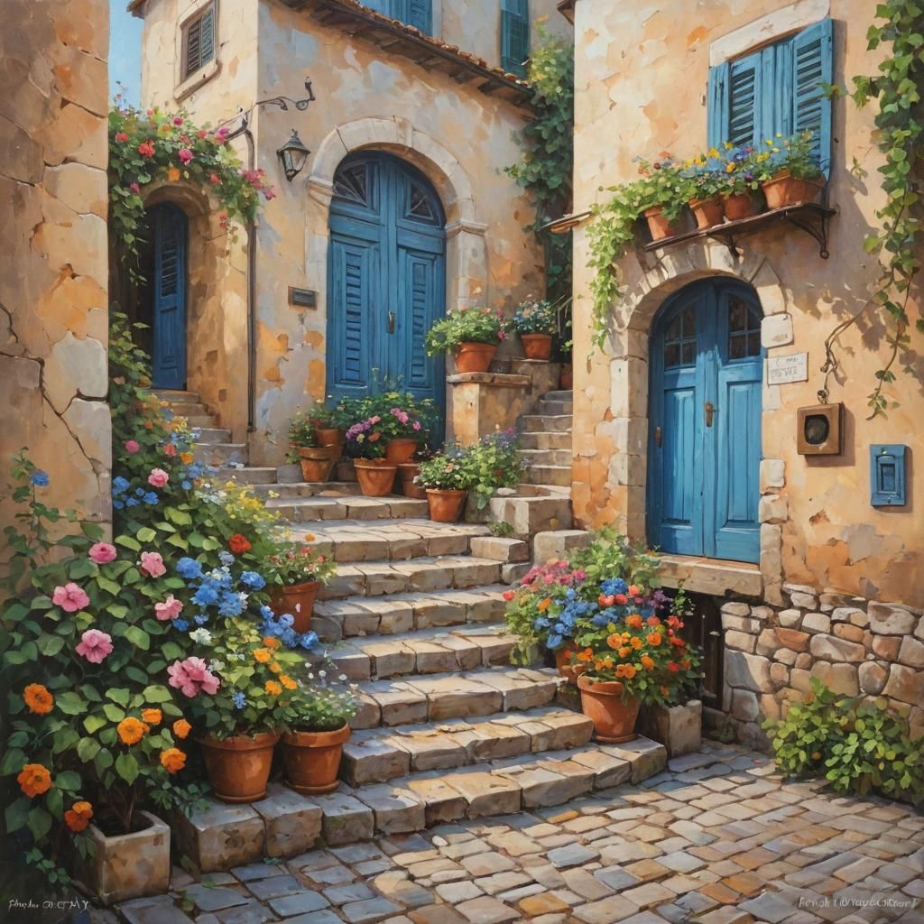 Vibrant Italian Villa in Sunset Hues