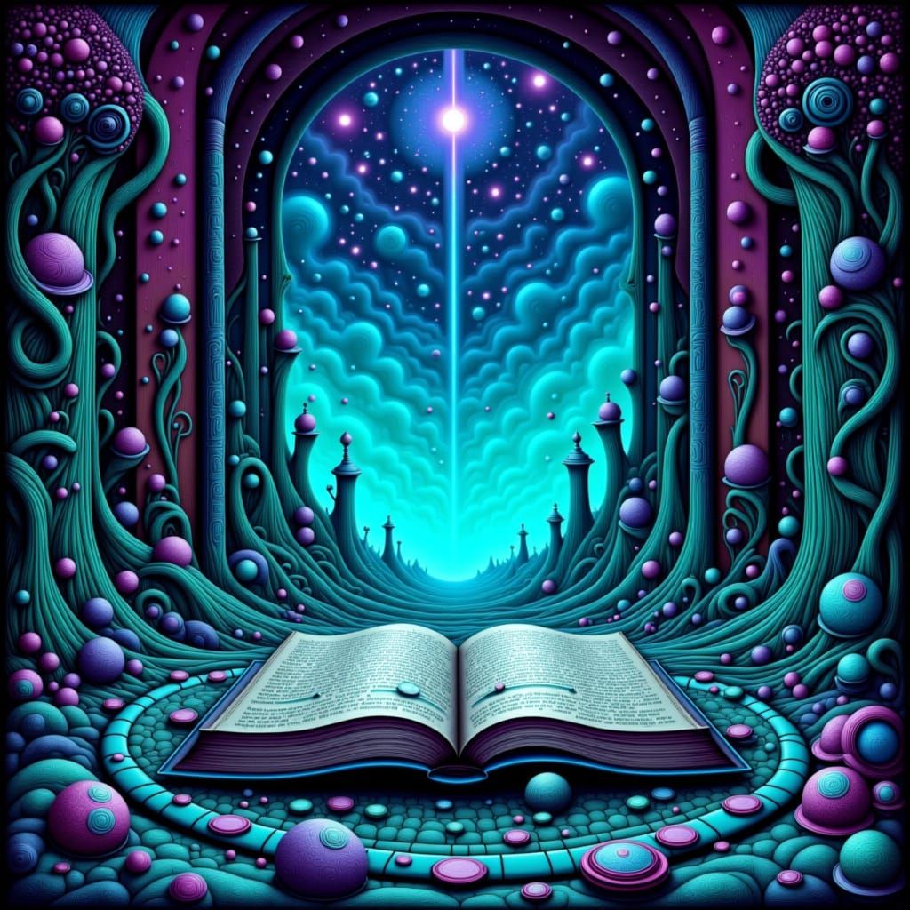 Retrofuturistic Circuitry Altar Glows with Prophetic Light