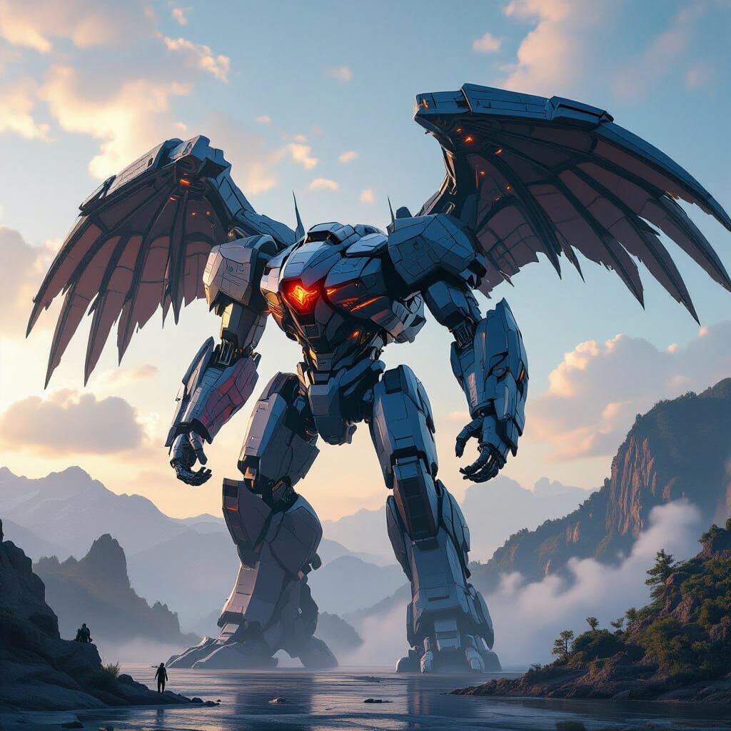 Massive Winged Jaeger in Detailed Matte Painting Style
