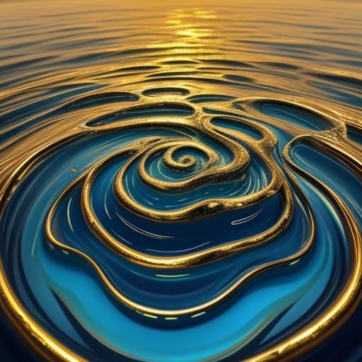 Surreal Water Flow in Salvador Dali Style