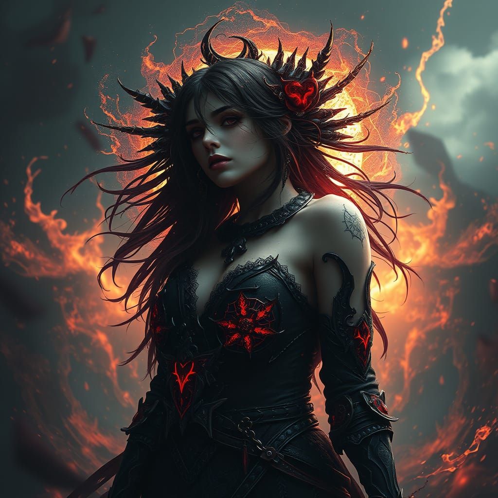 Gothic Woman Emerges from Heartbreak in Vibrant, Fantastical...