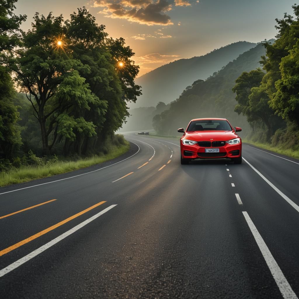 Hyperrealistic Sunrise Drive