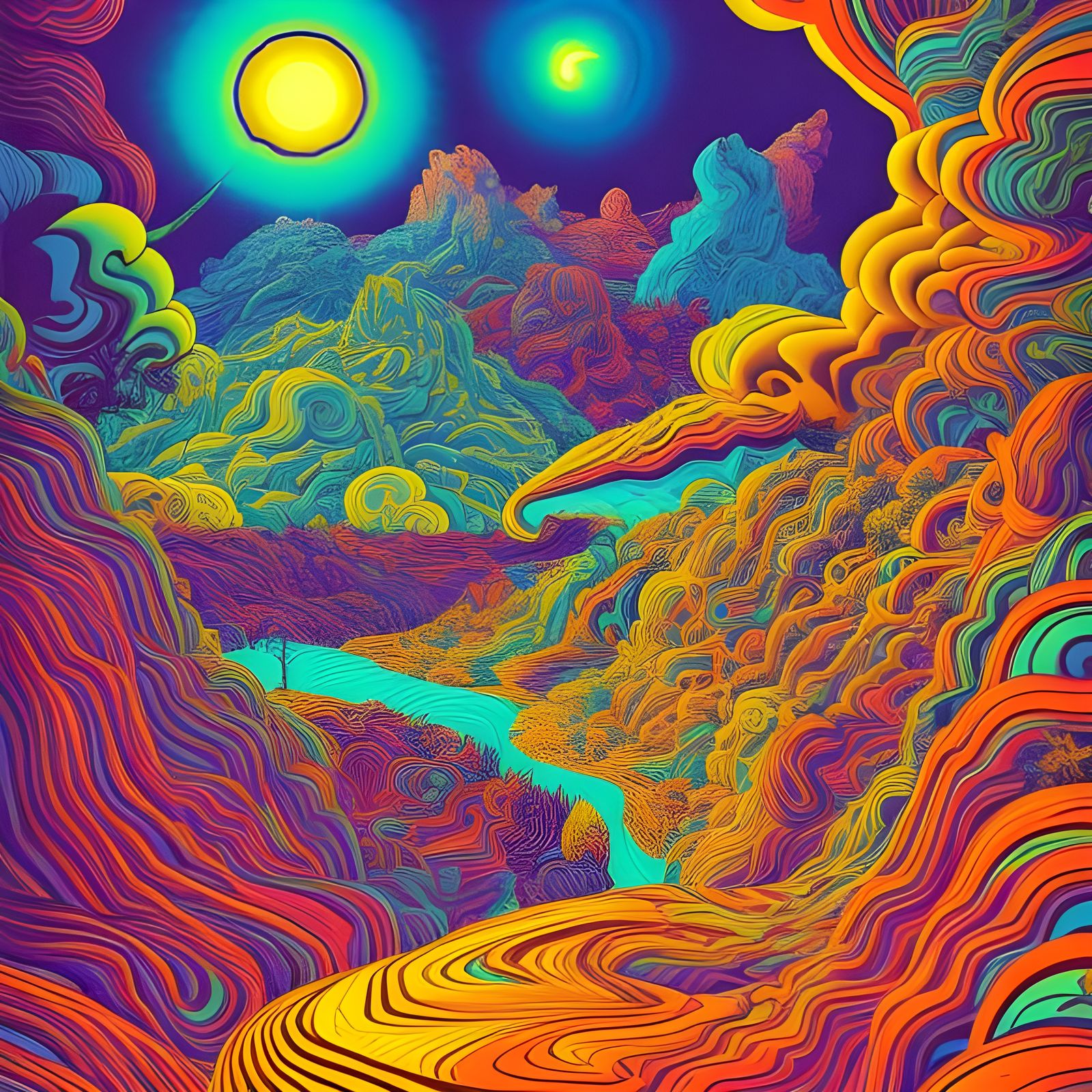 Vibrant Psychedelic Dreamscape