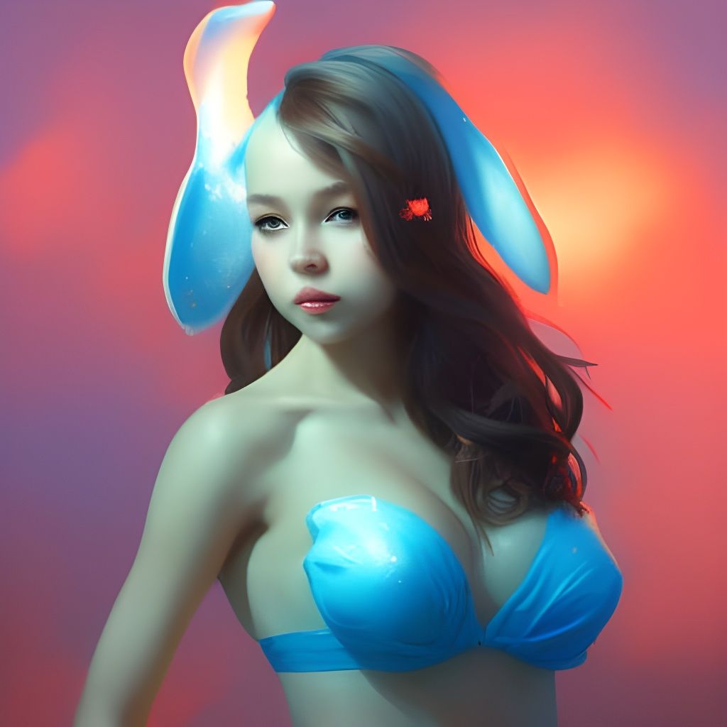 Vibrant Beachside Bunny in Hyperdetailed Concept Art