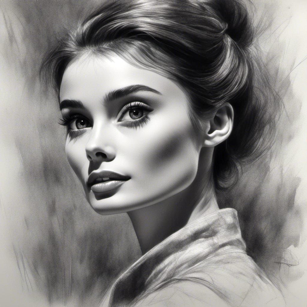 Audrey Hepburn in the Style of Steven Belledin Portrait