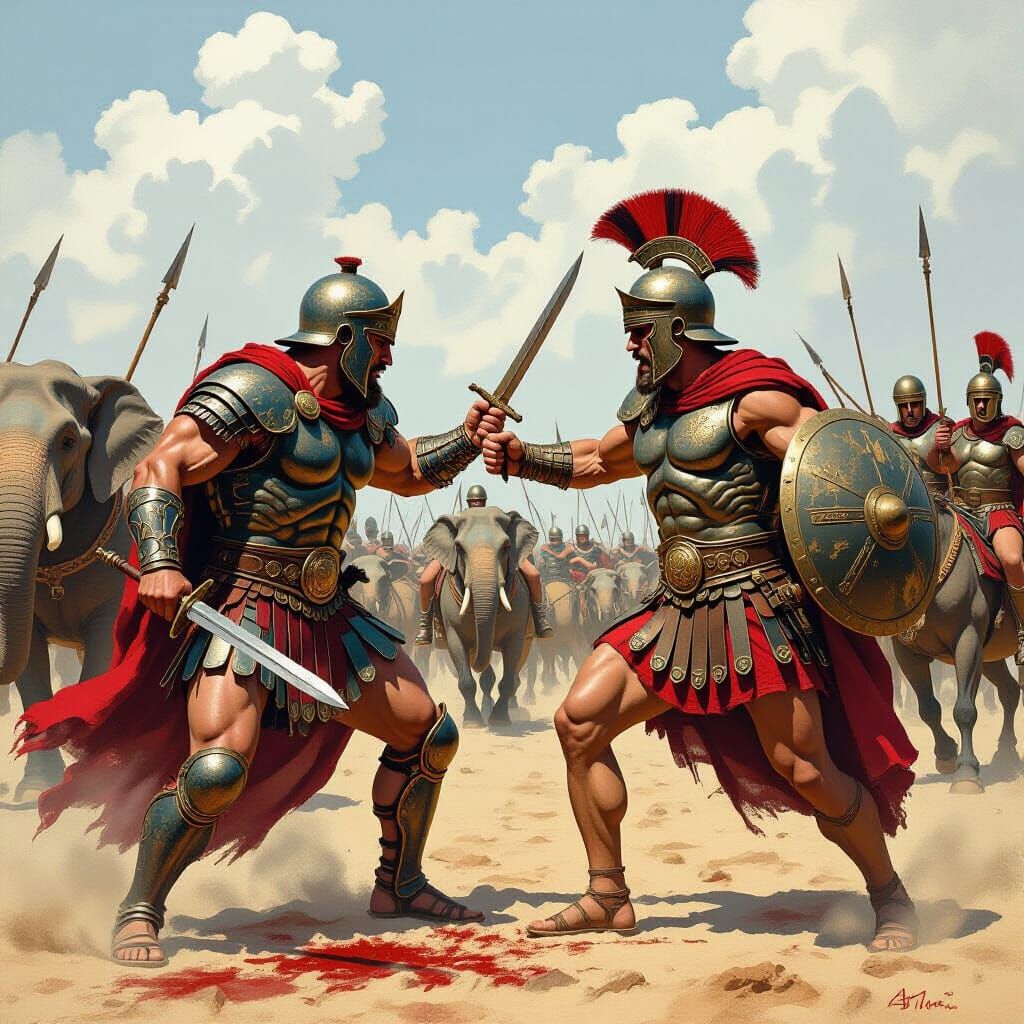 Hannibal and Scipio Clash at the Battle of Zama