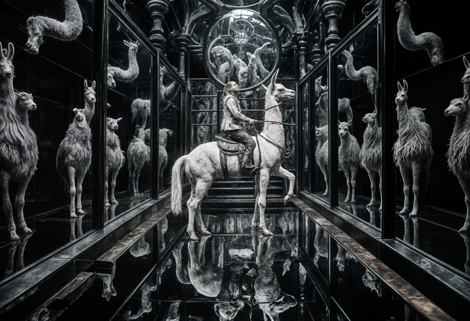 Glass Llama Rider in Grimdark Mirror Maze