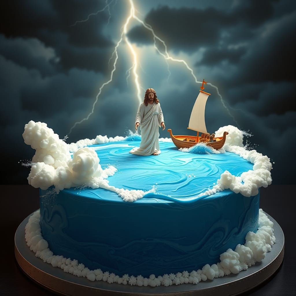 Surreal Biblical Cake Depicts Jesus Walking on Hyper-Realist...