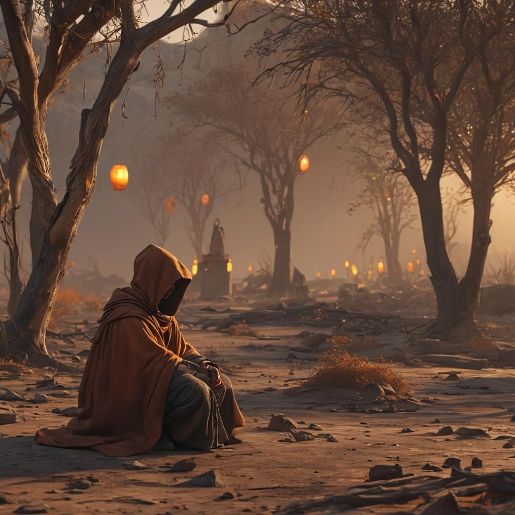 Epic, Desolate Wasteland Scene in Hyper-Realistic 3D