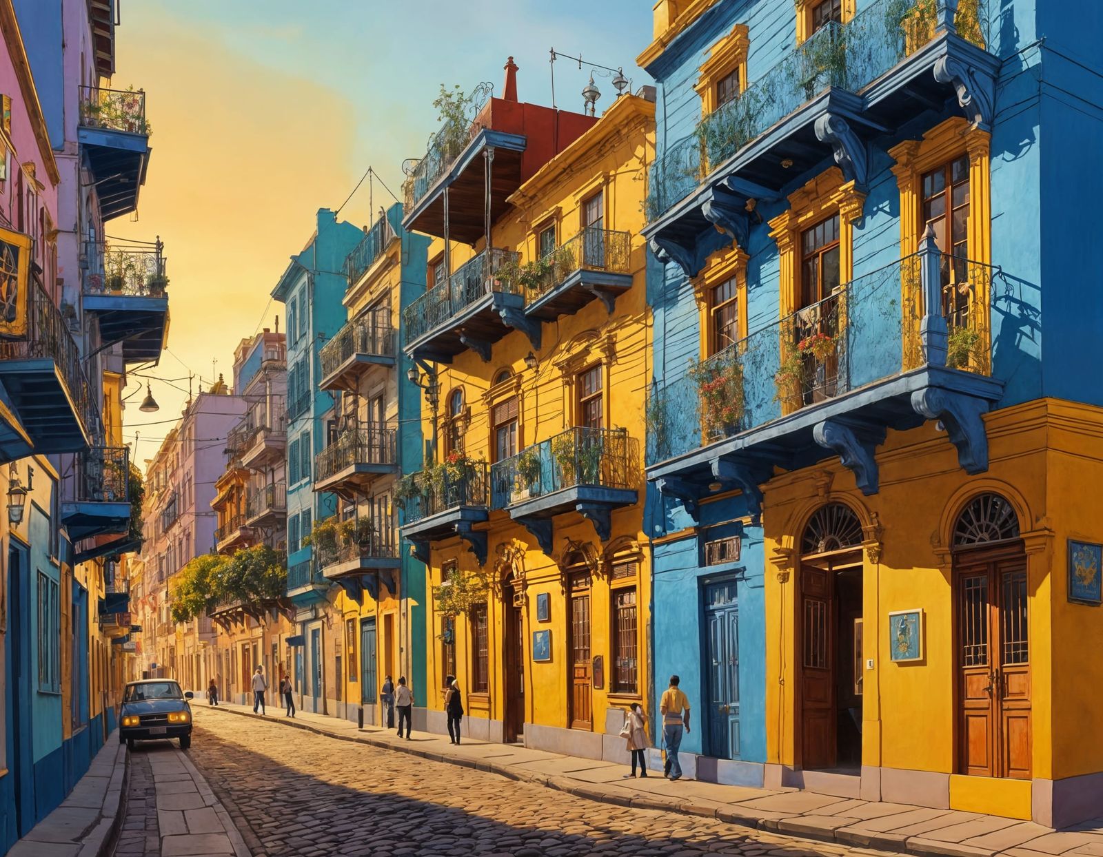 Colorful Street in Buenos Aires: Klimt-Inspired Architecture