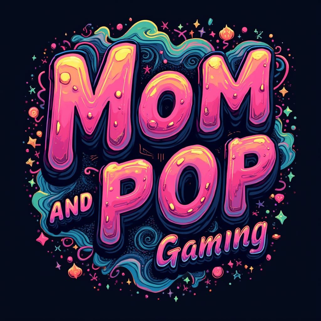 Vibrant Gaming Logo in Neon Digital Art