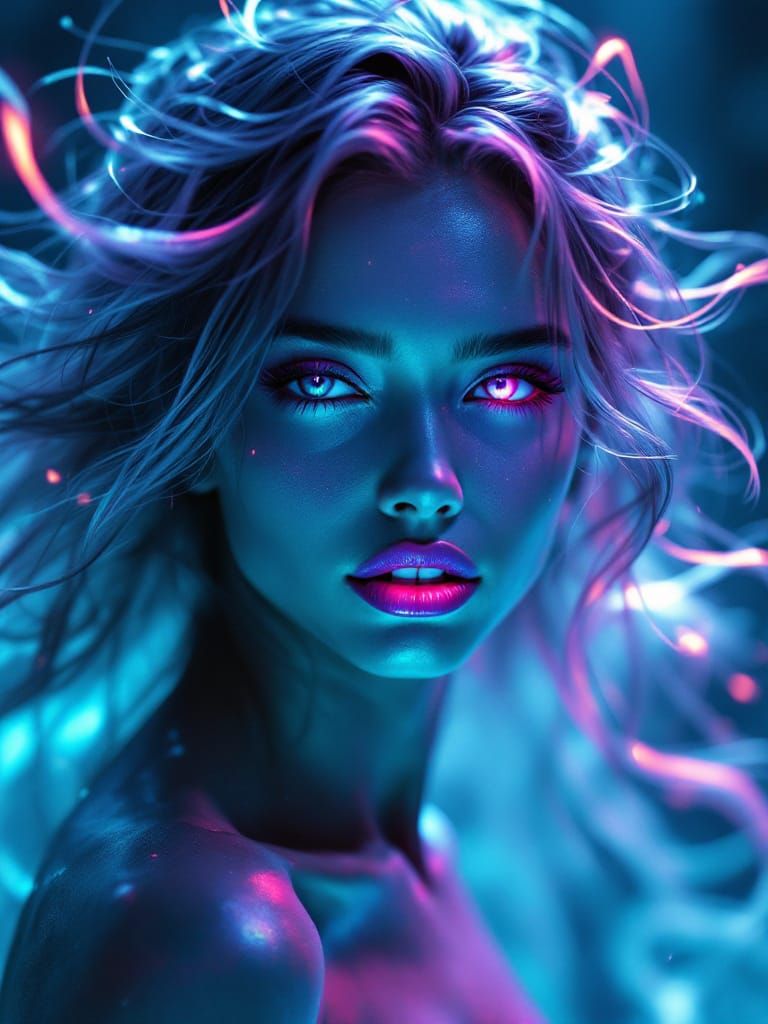 Sultry Siren in Metallic Paint, High Fashion