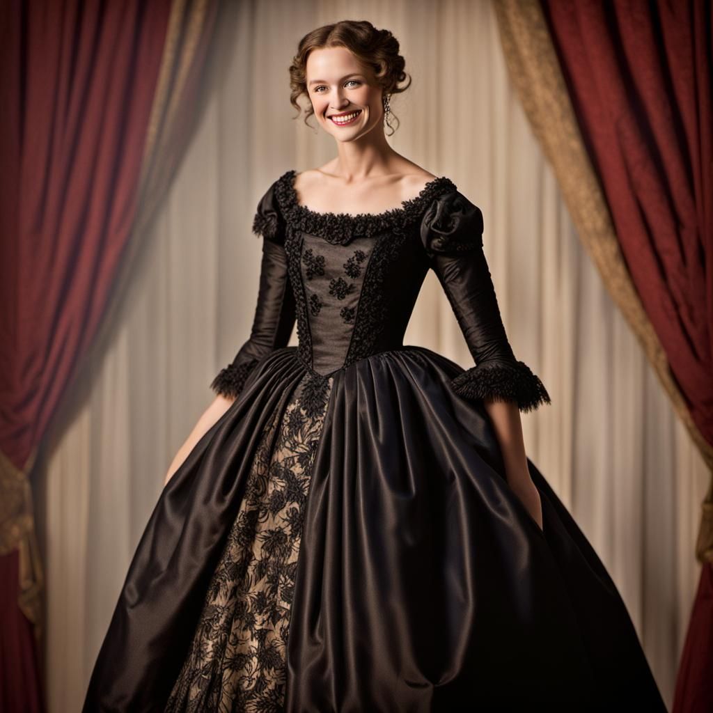 Vibrant 19th Century Evening Gown in a Regency Style