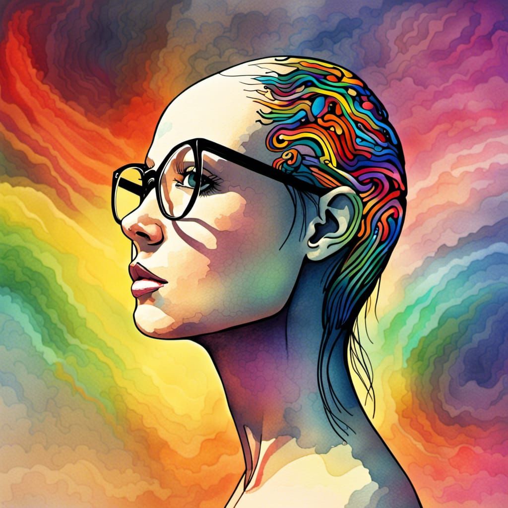 Fantastical Brain Emergence in Soft Watercolor