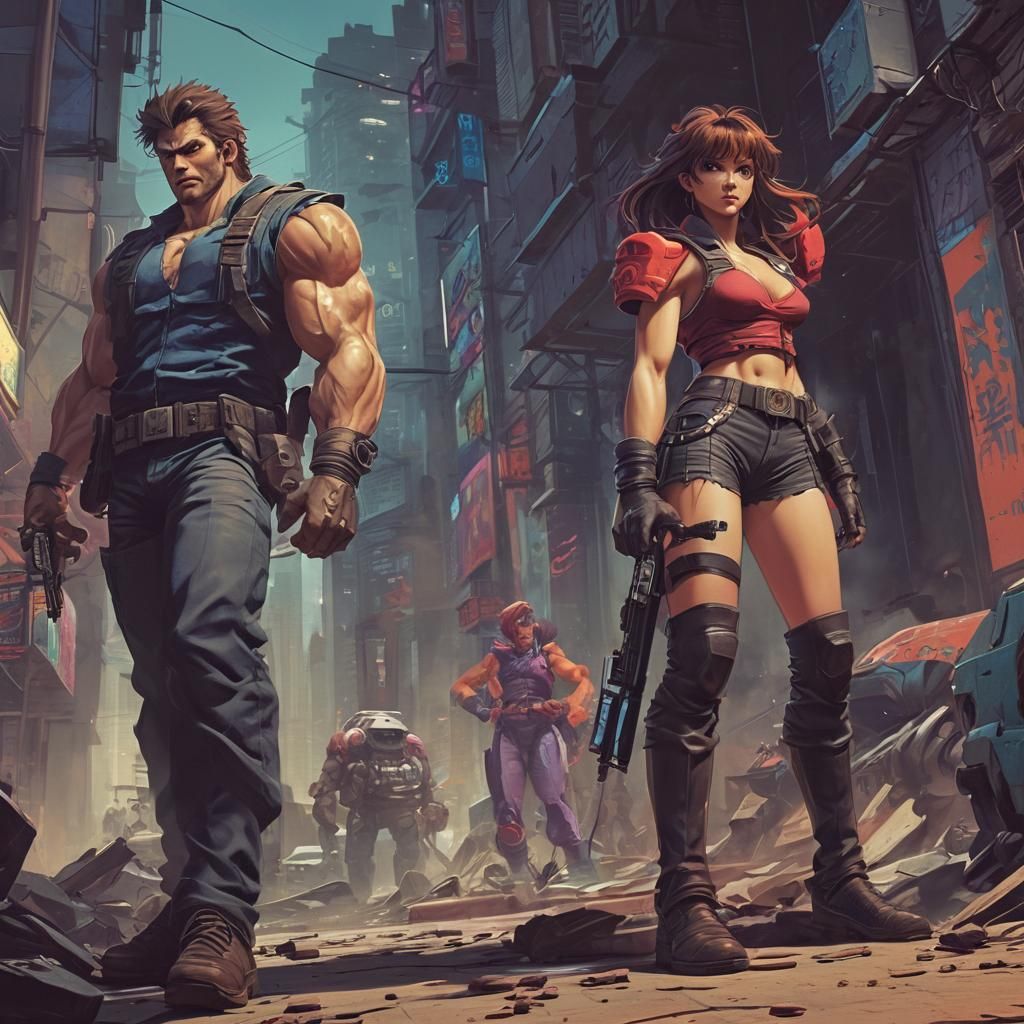 Epic Anime Cover Art in Cel-Shaded Style