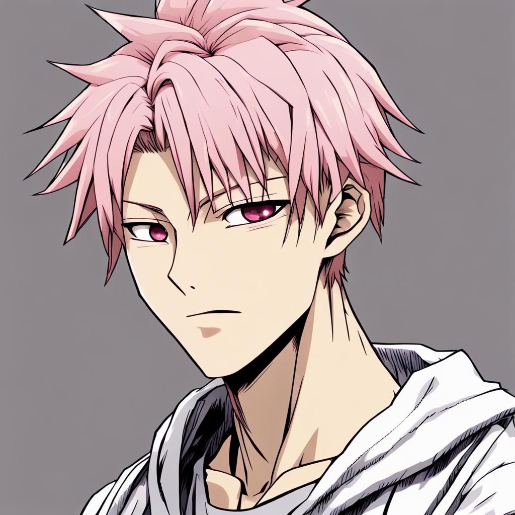 Young Hero with Pink Hair and Markings