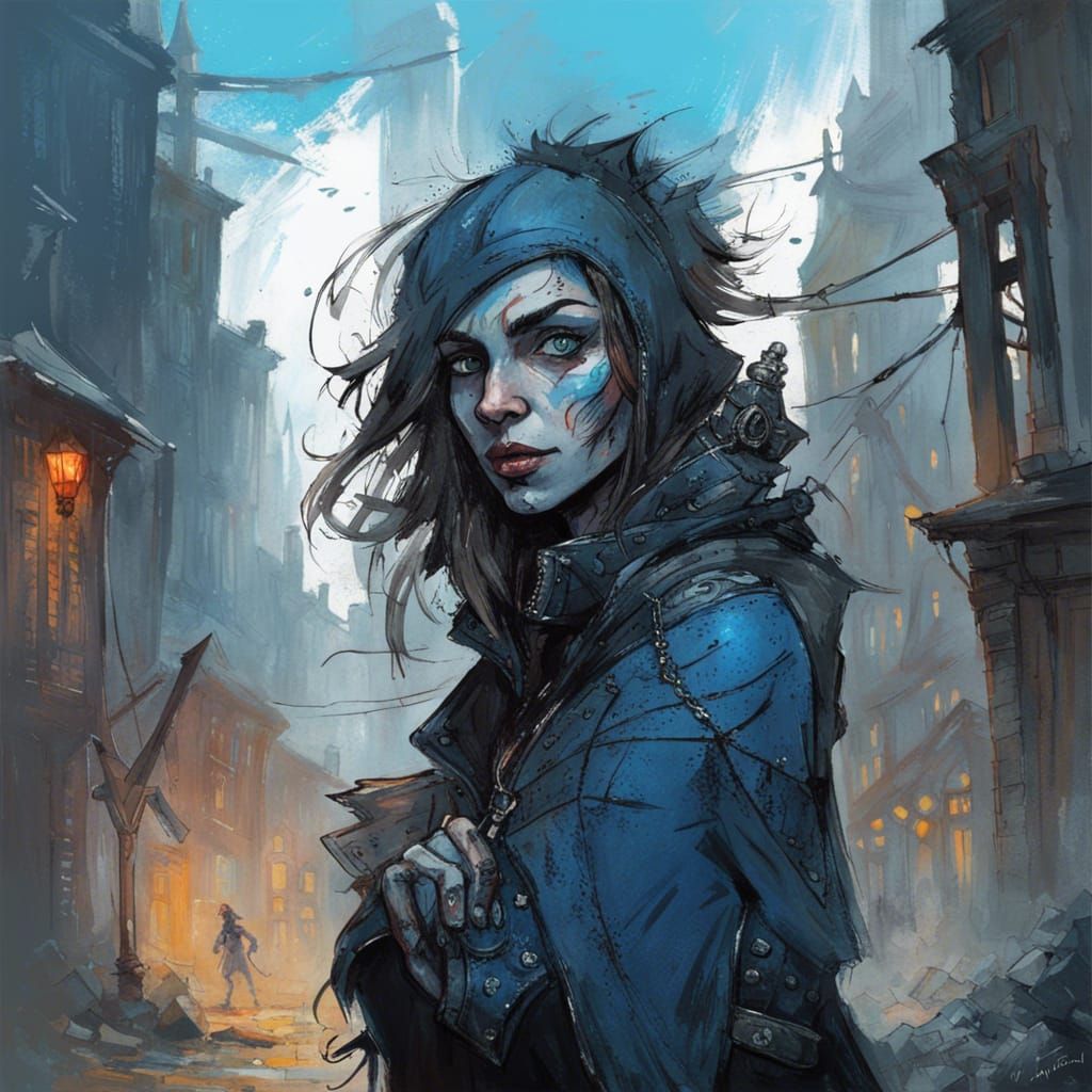 Ethereal Fantasy Portrait of a Female Troll Rogue