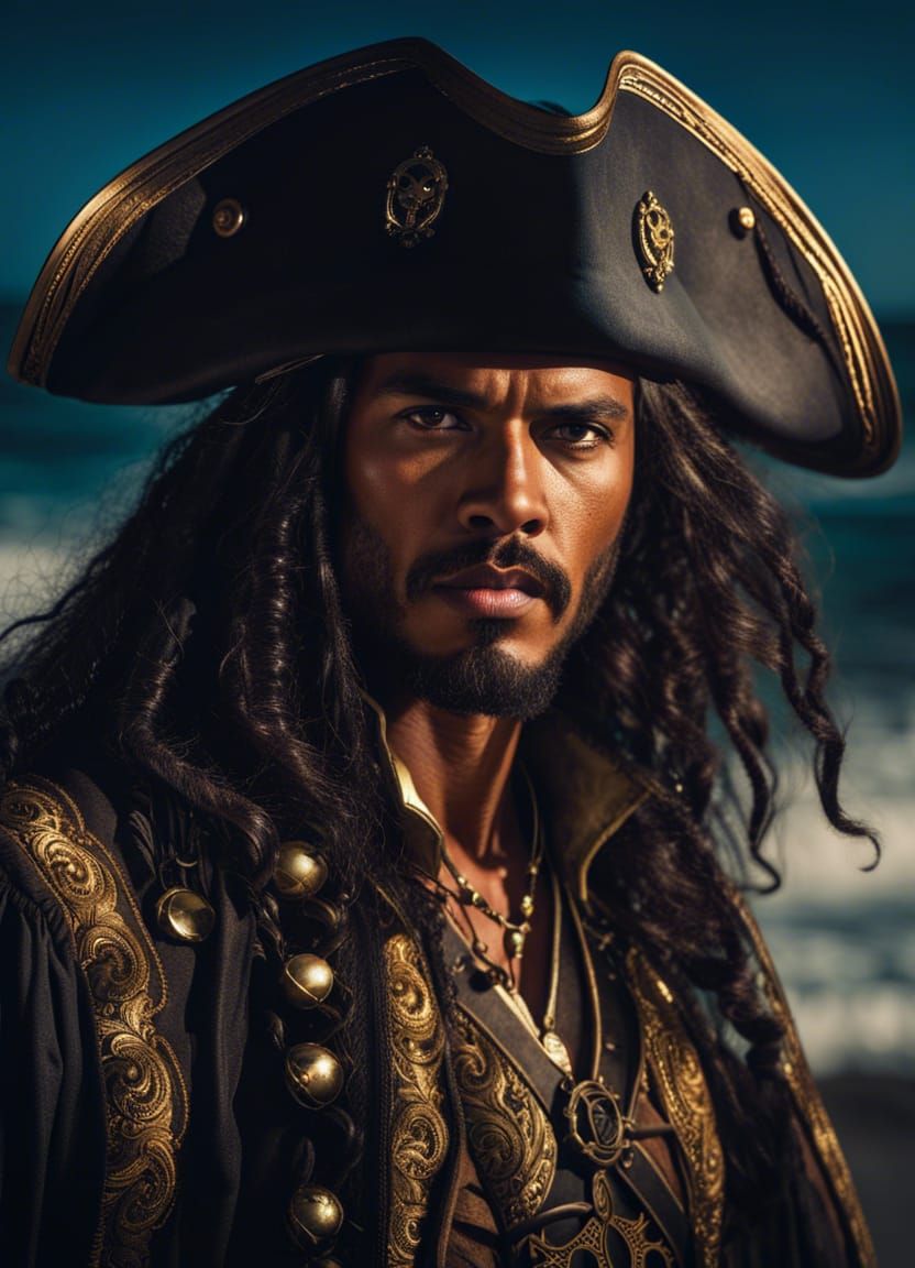 Hyperrealistic Pirate Portrait in Epic Composition