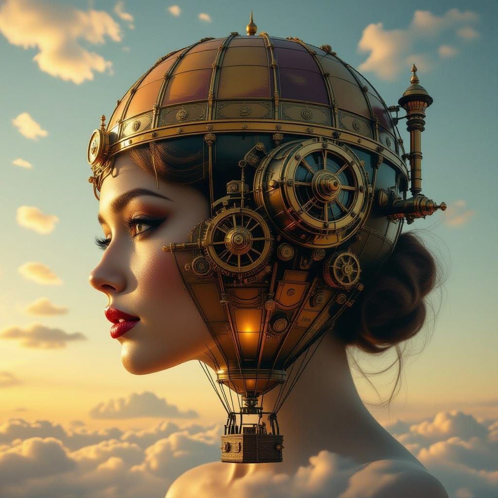 Steampunk Balloon Woman: Golden Age Innovation
