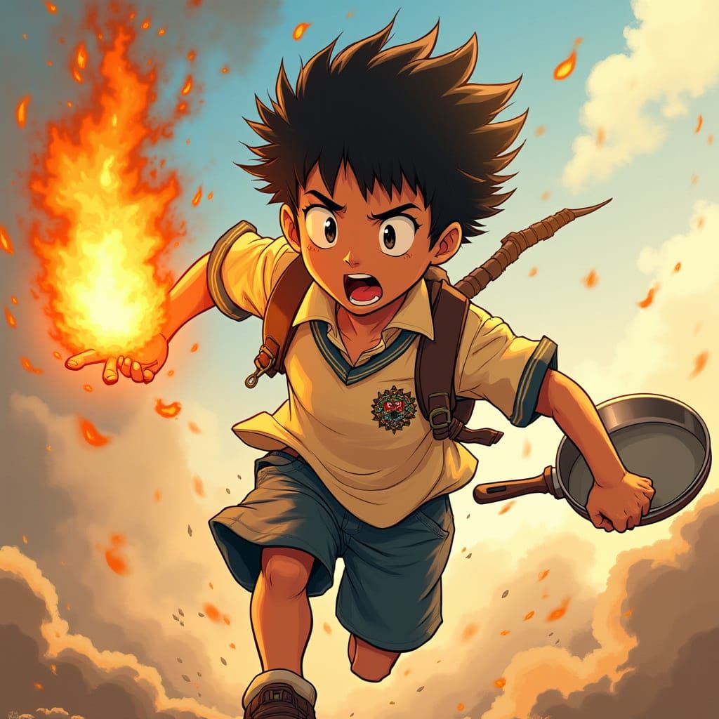 Teenage Survivor Charges Forward with Blazing Fireball and T...